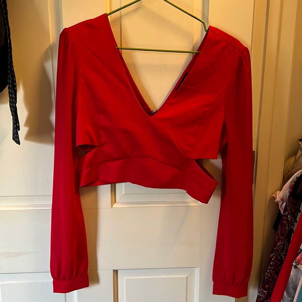 Red crop top